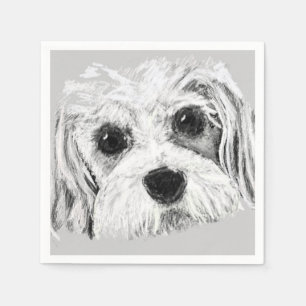 Serviette En Papier Chien cavachon, dessin, mignon