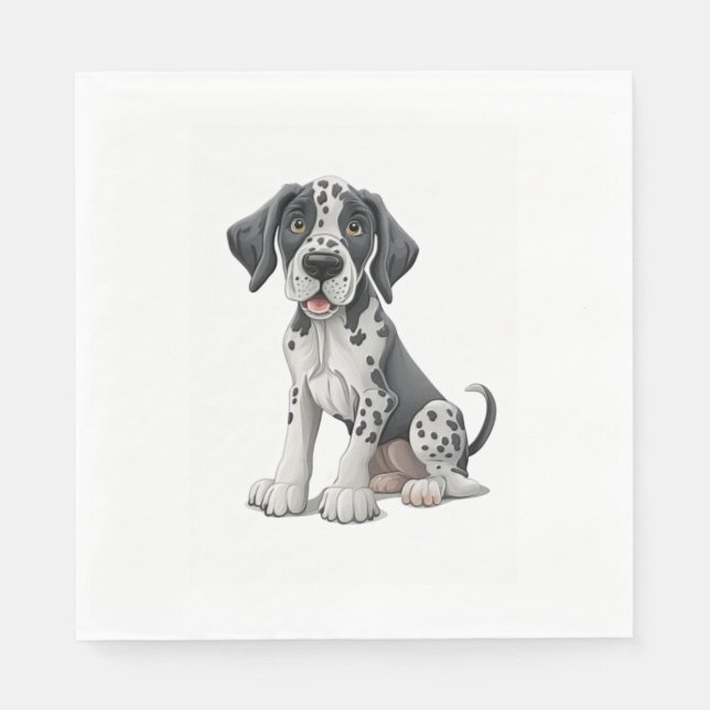 Serviette En Papier Chien chiot dalmate Premium Scoop (Devant)