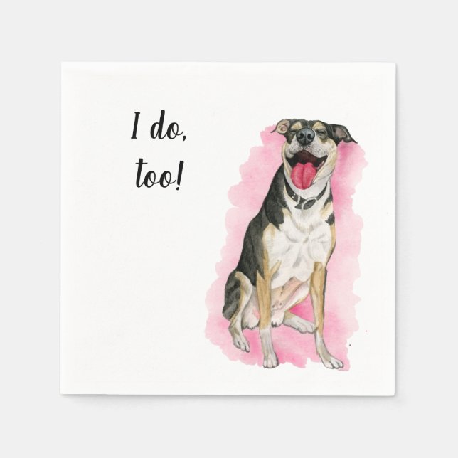 Serviette En Papier Chien Custom Cocktail Napkin pour Mariage (Devant)