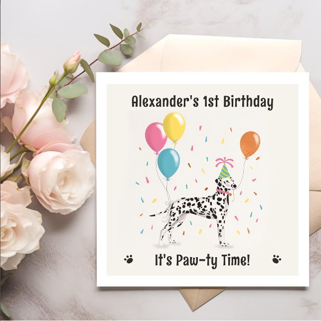 Serviette En Papier Chien dalmate fête d'anniversaire (Créateur téléchargé)