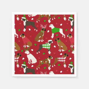 Serviette En Papier Chien de boîte de Noël
