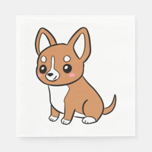 Serviette En Papier Chien de chihuahua joli dessin animé