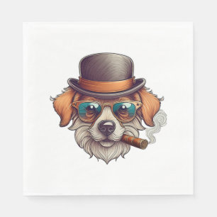 Serviette En Papier Chien de cigares