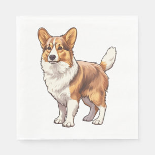 Serviette En Papier Chien de Corgi mignon