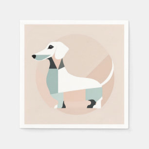 Serviette En Papier Chien de Dachshund debout dans un cercle