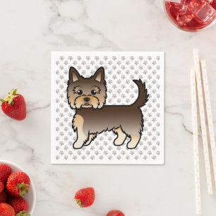 Serviette En Papier Chien de dessin animé Yorkshire Terrier au chocola