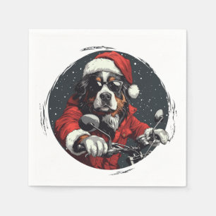 Serviette En Papier Chien de montagne bernois de Noël
