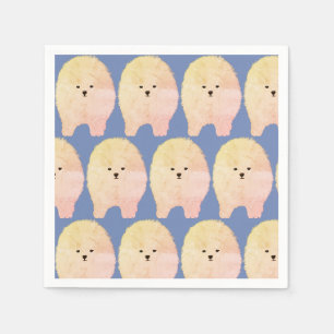 Serviette En Papier Chien de Pomeranian, serviette de papier faite sur