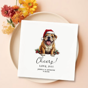 Serviette En Papier Chien de taureau américain de Noël - Accueil perso