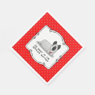 Serviette En Papier Chien de Terrier de l'écorce pourrie (argent) mign
