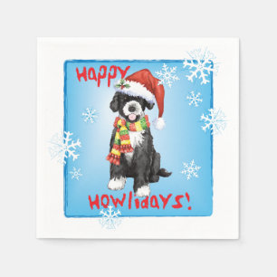 Serviette En Papier Chien d'eau portugais de Noël