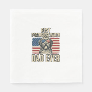 Serviette En Papier Chien d'eau portugais Papa Patriotique Vintage