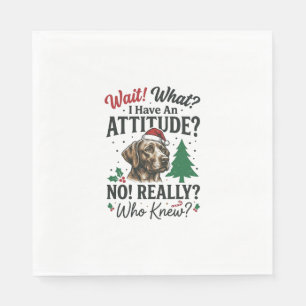 Serviette En Papier Chien Drôle Attitude Noël Vector Design_1