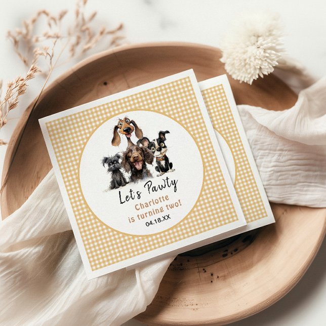 Serviette En Papier Chien Faisons Pawty Anniversaire (Créateur téléchargé)