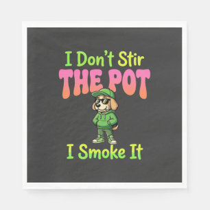 Serviette En Papier Chien Fumeur de Joint Drôle Stoner