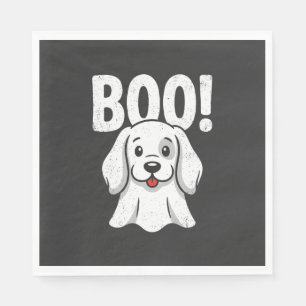 Serviette En Papier Chien Halloween Boo Design de chiot mignon fantôme