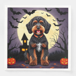 Serviette En Papier Chien heureux sur le thème d'Halloween