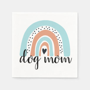 Serviette En Papier Chien maman Rainbow Blue Peach