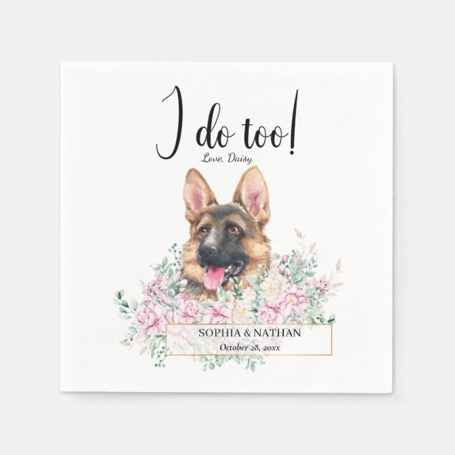 Serviette En Papier Chien Mariage berger allemand Cocktail  serviettes (Devant)