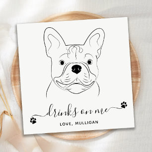 Serviette En Papier Chien Mariage Boire Sur Moi Custom French Bulldog