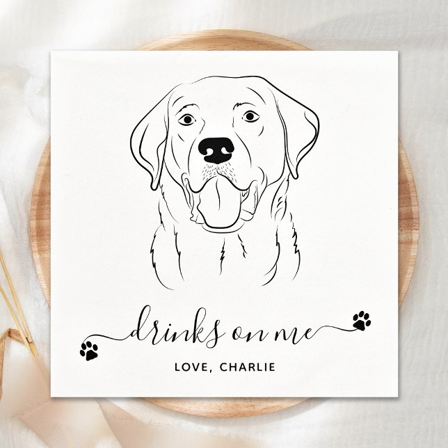 Serviette En Papier Chien Mariage Boire Sur Moi Custom Labrador Cockta (Créateur téléchargé)