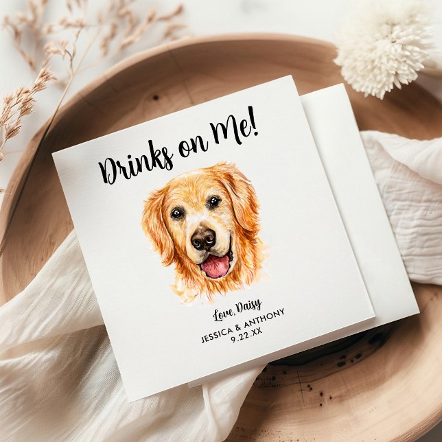 Serviette En Papier Chien Mariage Cocktail serviettes (Créateur téléchargé)