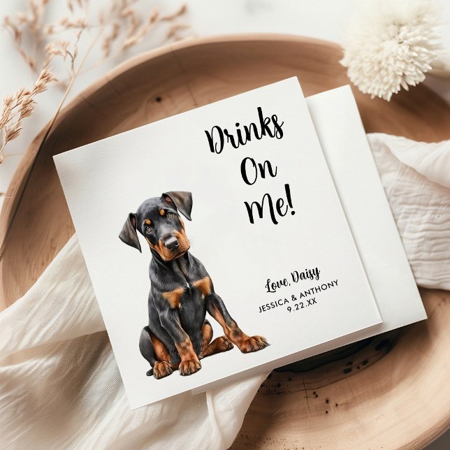 Serviette En Papier Chien Mariage Cocktail serviettes (Créateur téléchargé)