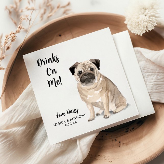 Serviette En Papier Chien Mariage Cocktail serviettes (Créateur téléchargé)