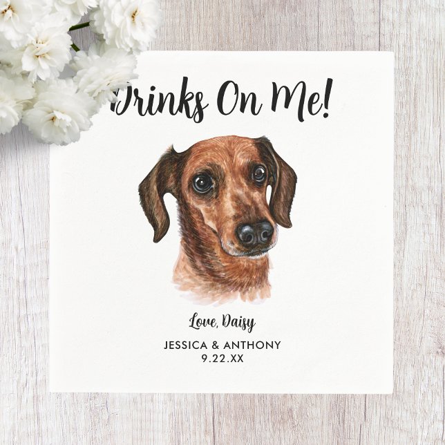 Serviette En Papier Chien Mariage Cocktail serviettes (Créateur téléchargé)