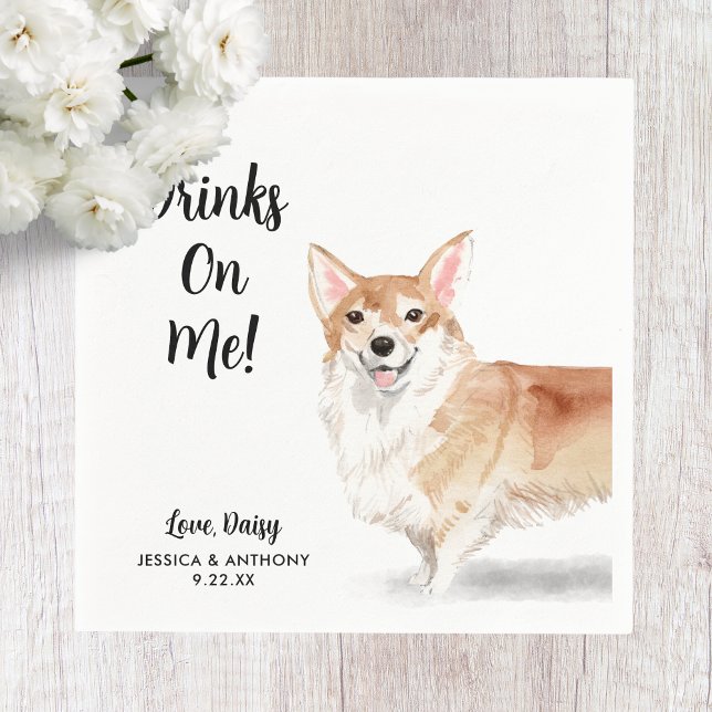 Serviette En Papier Chien Mariage Cocktail serviettes (Créateur téléchargé)