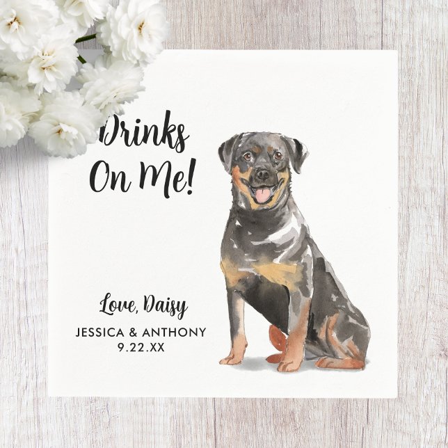 Serviette En Papier Chien Mariage Cocktail serviettes (Créateur téléchargé)