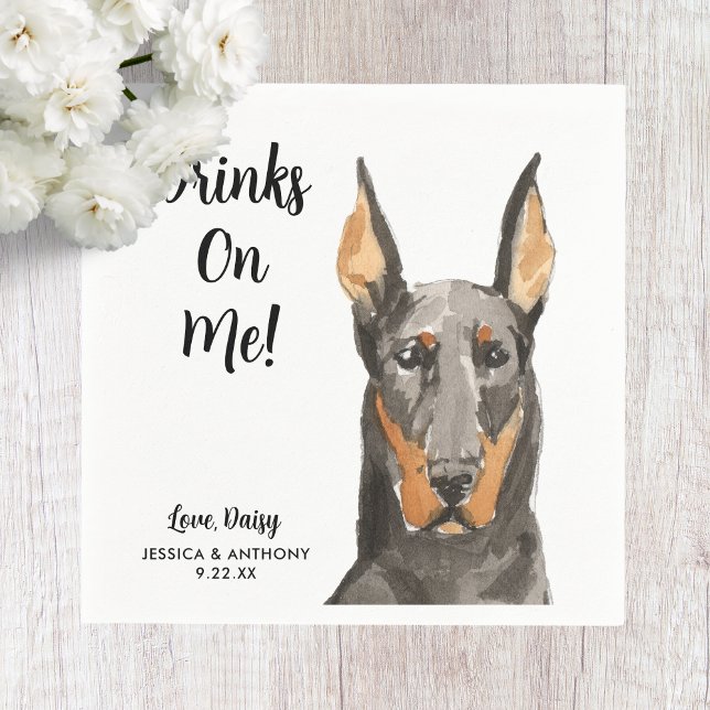 Serviette En Papier Chien Mariage Cocktail serviettes (Créateur téléchargé)