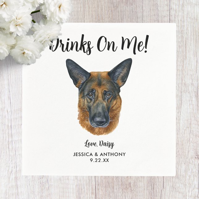 Serviette En Papier Chien Mariage Cocktail serviettes (Créateur téléchargé)