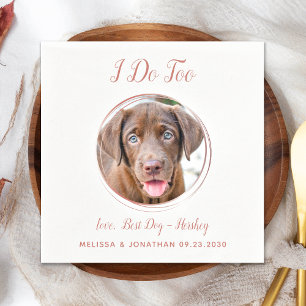 Serviette En Papier Chien Mariage moderne Je fais trop Rose Gold Pet P