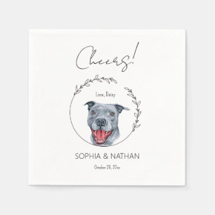 Serviette En Papier Chien Mariage simple Pit Bull Cocktail Napkins