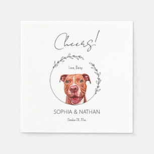 Serviette En Papier Chien Mariage simple Pit Bull Cocktail Napkins