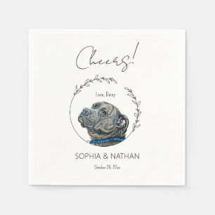 Serviette En Papier Chien Mariage simple Pit Bull Cocktail Napkins