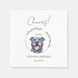 Serviette En Papier Chien Mariage simple Pit Bull Cocktail Napkins