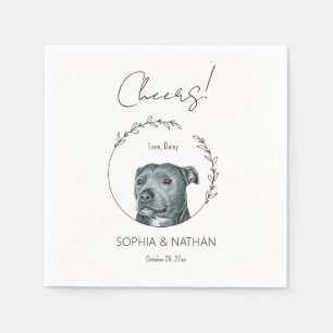 Serviette En Papier Chien Mariage simple Pit Bull Cocktail Napkins