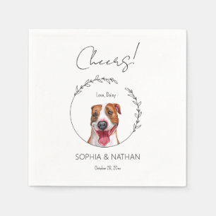 Serviette En Papier Chien Mariage simple Pit Bull Cocktail Napkins