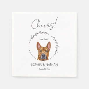 Serviette En Papier Chien Mariage simple Pit Bull Cocktail Napkins