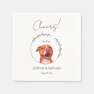 Serviette En Papier Chien Mariage simple Pit Bull Cocktail Napkins