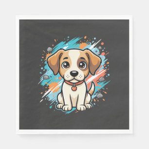 Serviette En Papier Chien mignon éclaboussure de peinture art vectorie