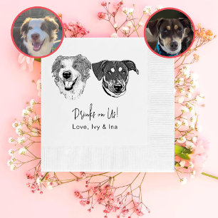 Serviette En Papier Chien Noir Et Blanc Boire Personnalisé Sur Nous