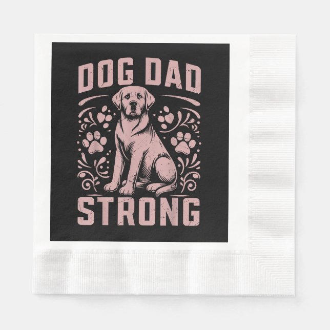 Serviette En Papier Chien papa Chien Fort Papa (Devant)