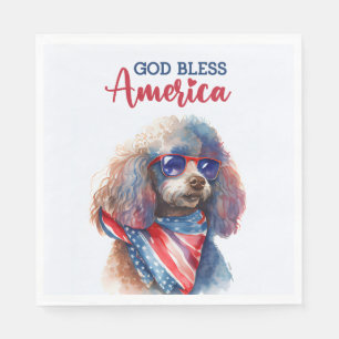 Serviette En Papier Chien patriote-Caniche