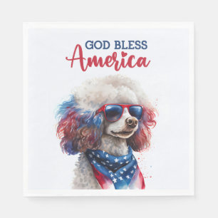 Serviette En Papier Chien patriote-Caniche