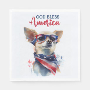Serviette En Papier Chien patriote-Chihuahua