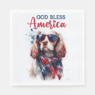 Serviette En Papier Chien patriote-Epagneul