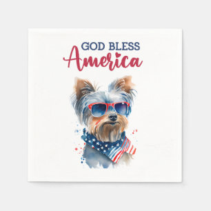Serviette En Papier Chien patriote-Yorkshire-terrier